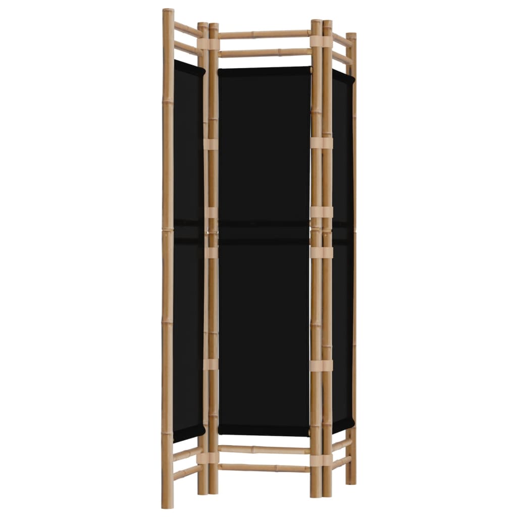 Сгъваема 3-панелна преграда за стая 120 см бамбук и платно