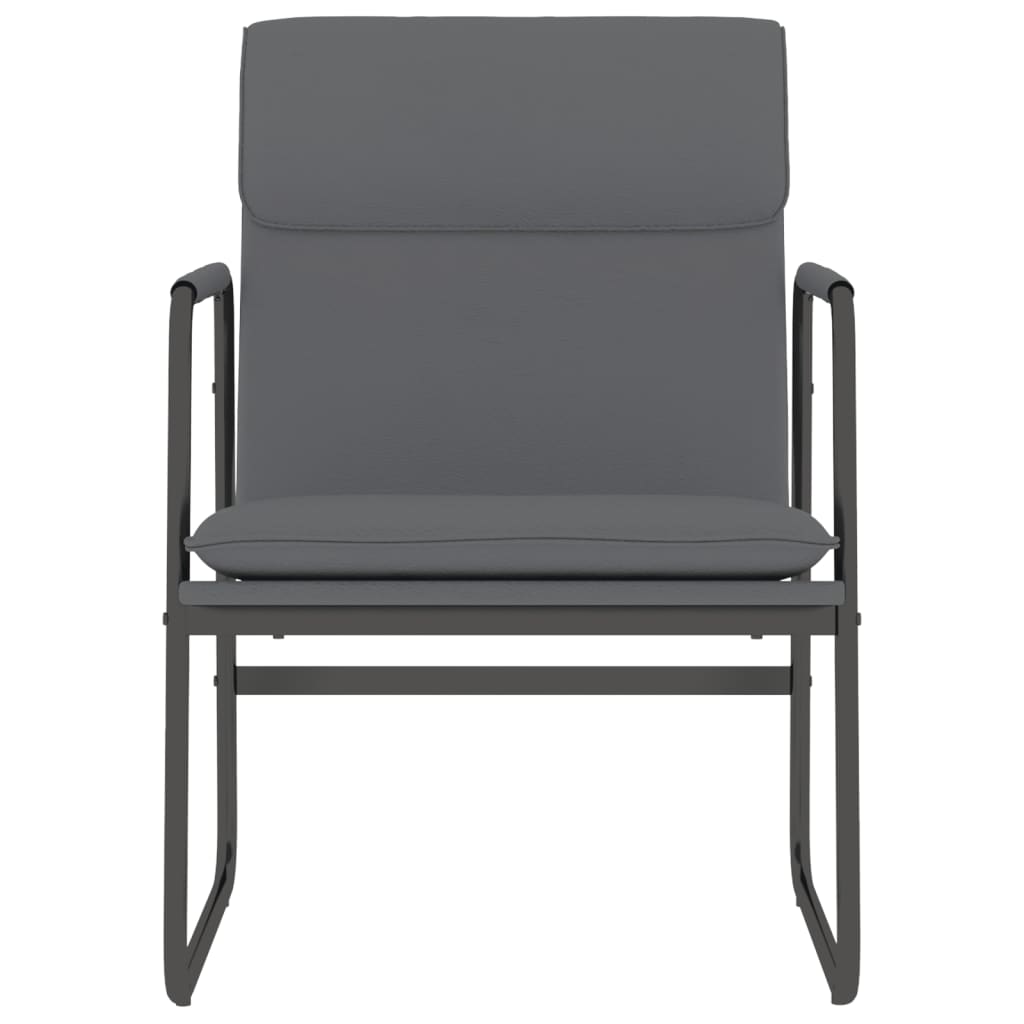 Стол шезлонг, сив, 55x64x80 см, изкуствена кожа