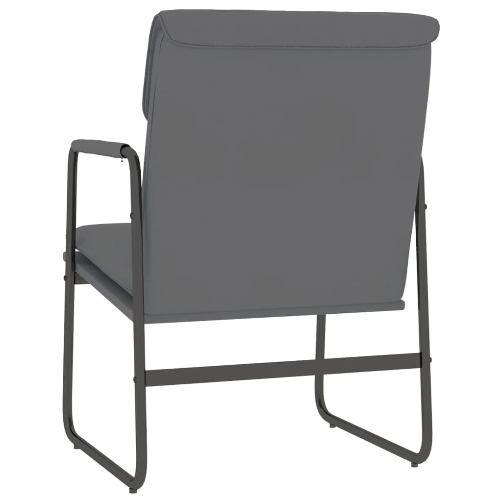 Стол шезлонг, сив, 55x64x80 см, изкуствена кожа