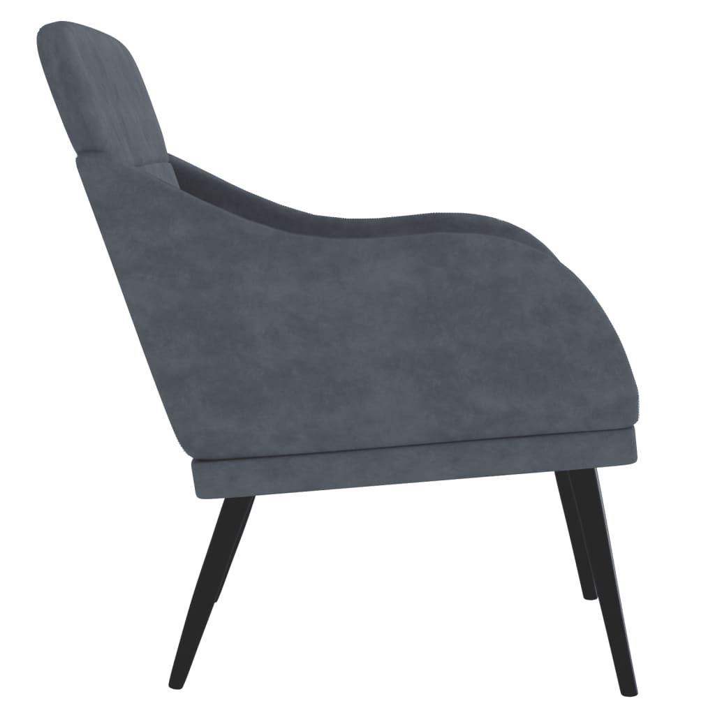 Кресло, тъмносиво, 63x76x80 см, кадифе