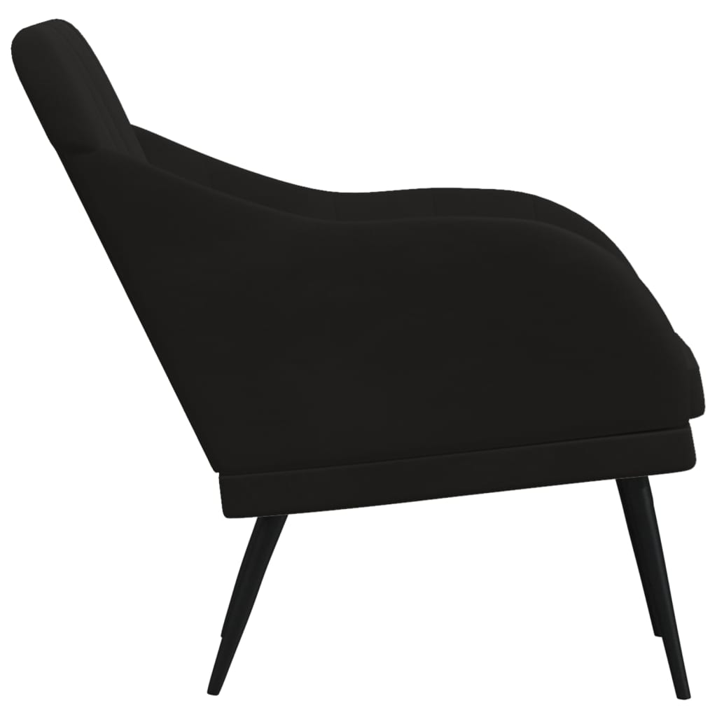 Кресло, черно, 63x76x80 см, кадифе