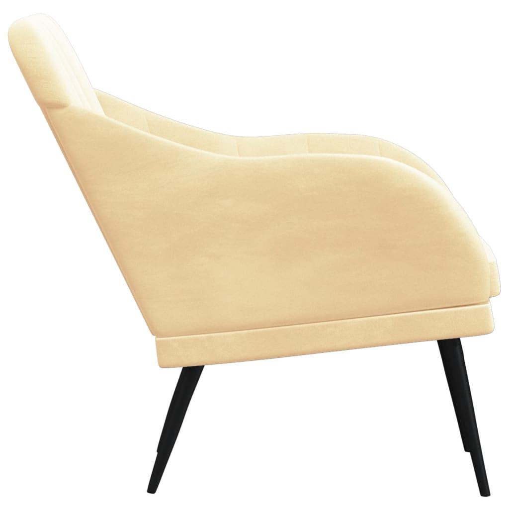 Кресло, кремаво, 63x76x80 см, кадифе