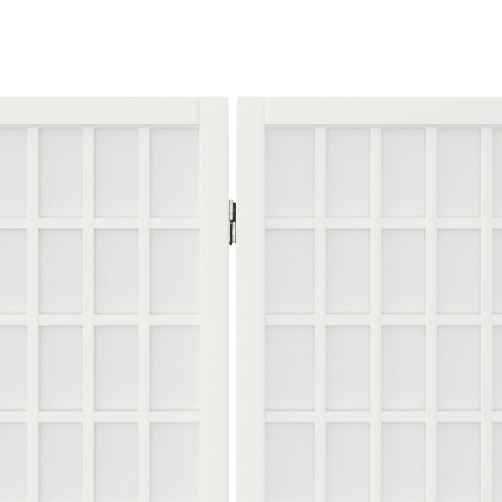Параван за стая, 5 панела, в японски стил, 200x170 cм, бял