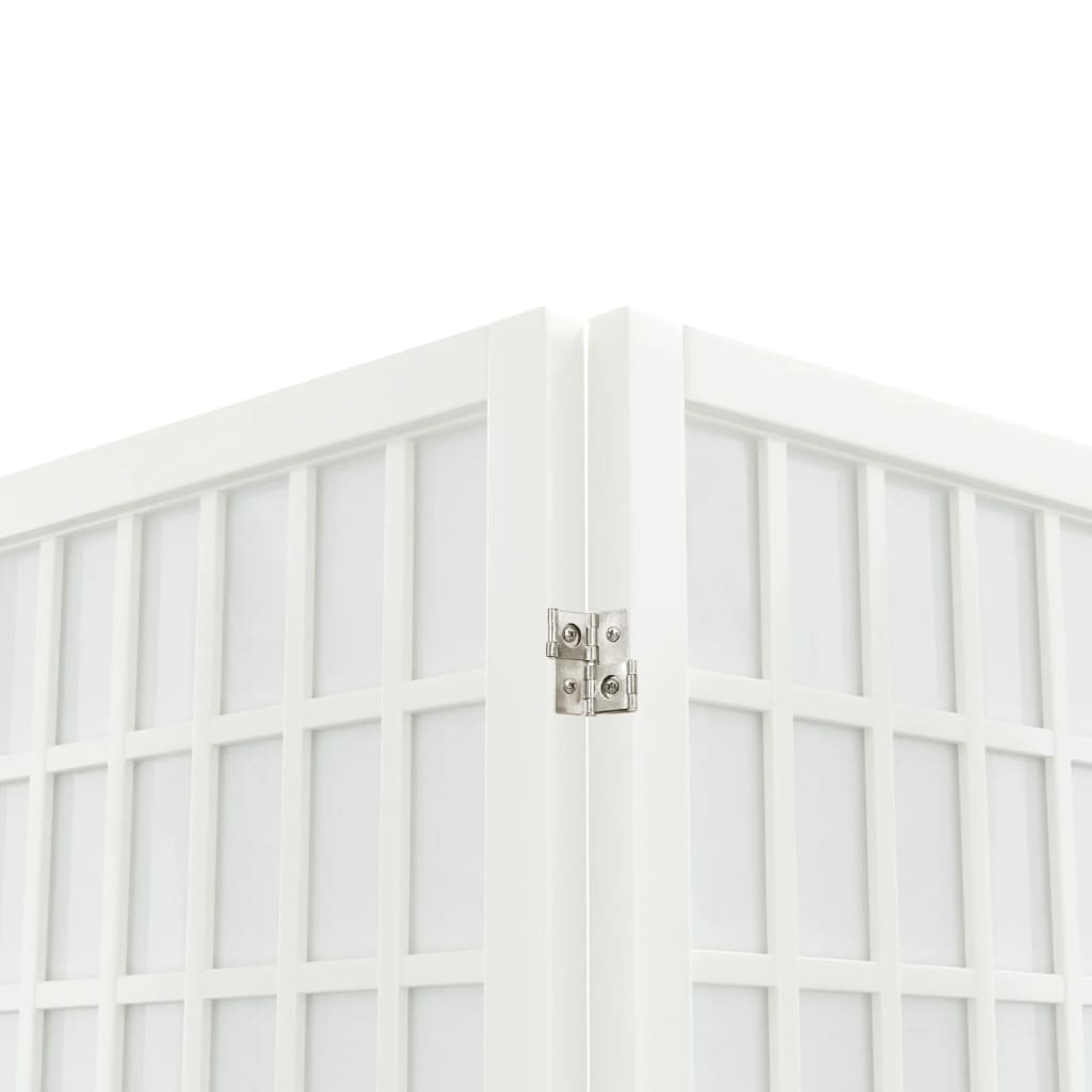 Параван за стая, 5 панела, в японски стил, 200x170 cм, бял