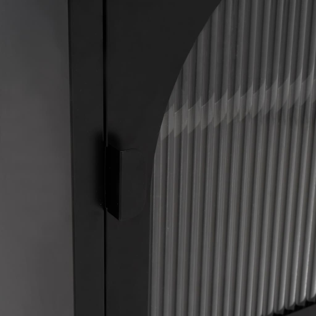 Нощно шкафче, черно, 50x35x60 см, стъкло и стомана