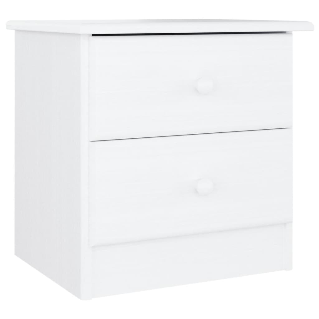 Нощно шкафче бяло ALTA 43x35x40,5 см бор масив