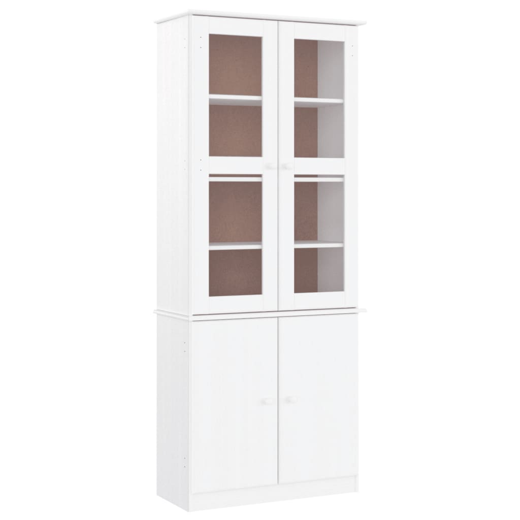 Шкаф витрина ALTA, бял, 77x35x186,5 см, бор масив