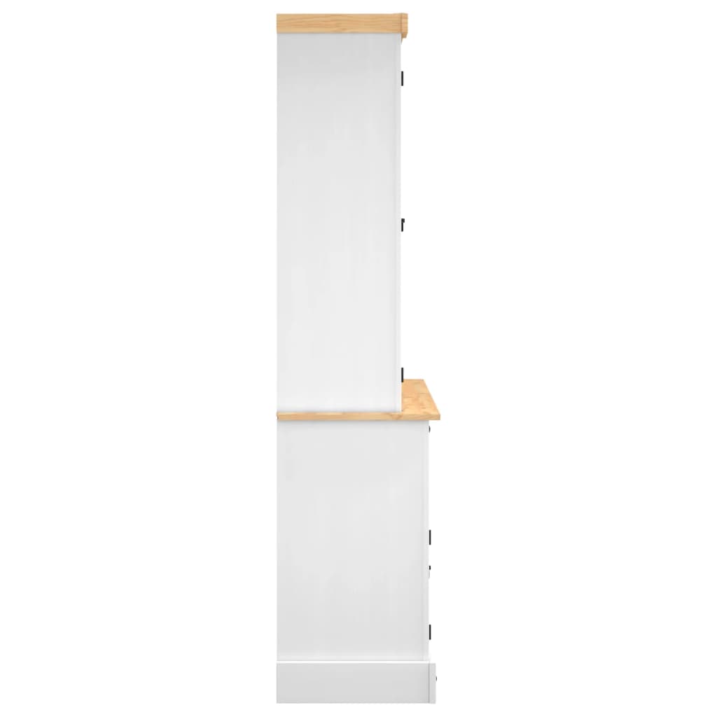 Висок шкаф Corona, бял, 112x43x196 см, бор масив