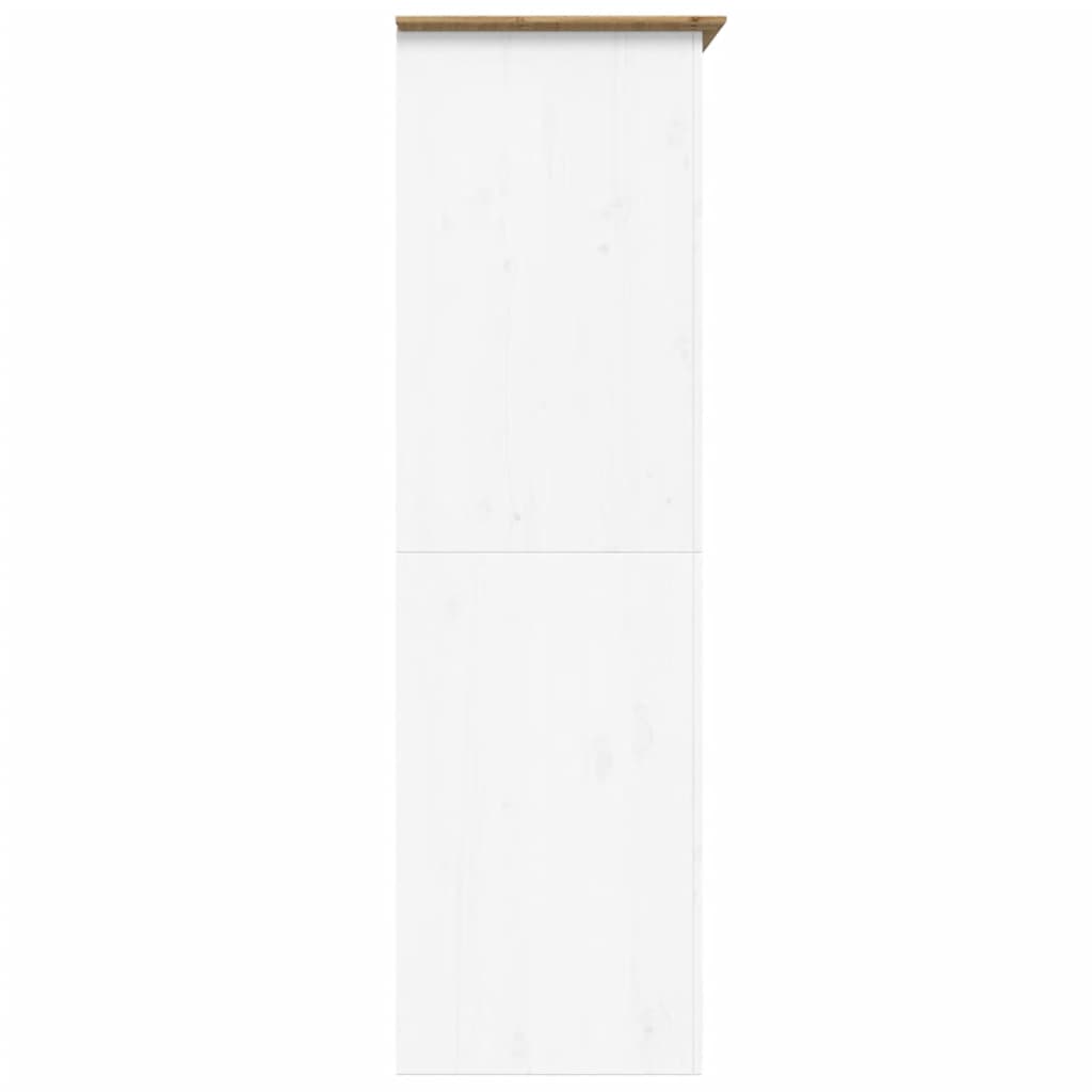 Гардероб BODO, бяло и кафяво, 101x52x176,5 см, бор масив