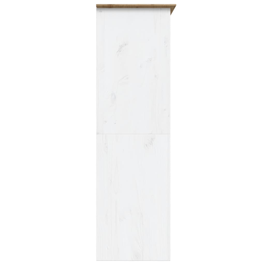 Гардероб BODO, бяло и кафяво, 151,5x52x176,5 см, бор масив