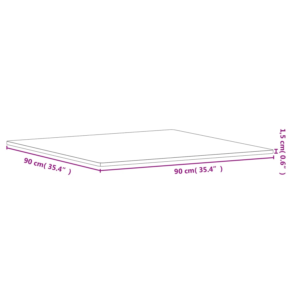 Плот за маса 90x90x1,5 см квадратен масивен бук