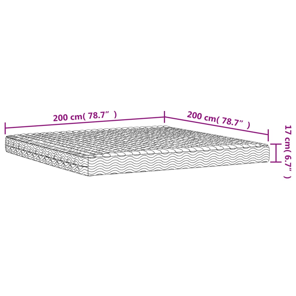 Дунапренов матрак, бял, 200x200 см, твърдост H2 H3