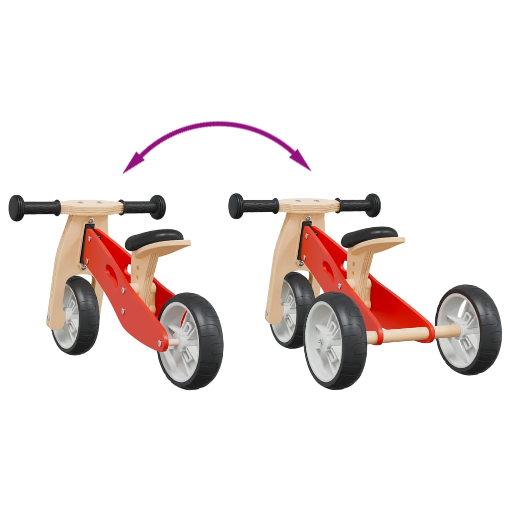 Детско колело за баланс, 2-в-1, червено