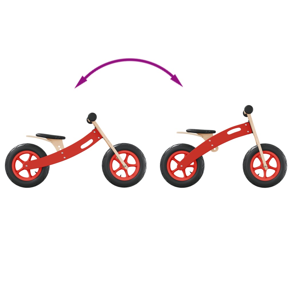 Детско колело за баланс с пневматични гуми, червено