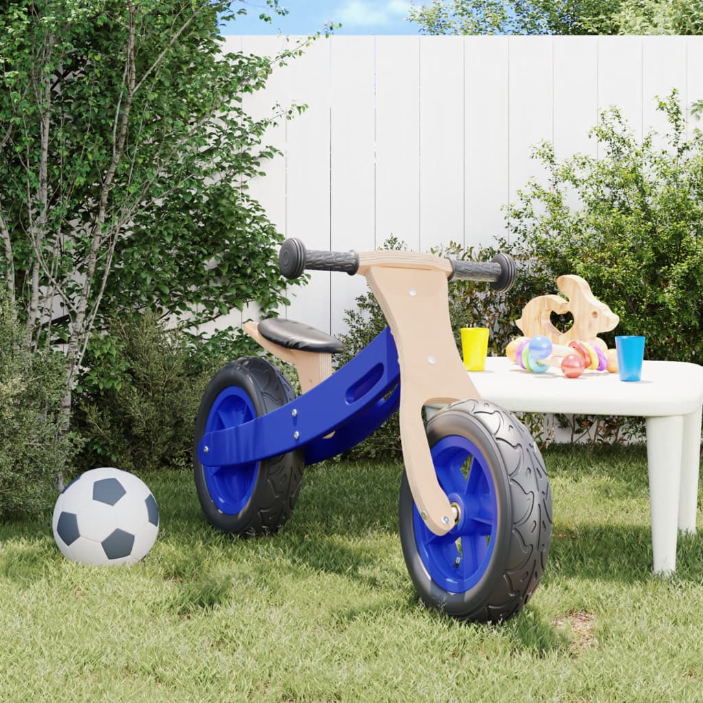 Детско колело за баланс с пневматични гуми, синьо