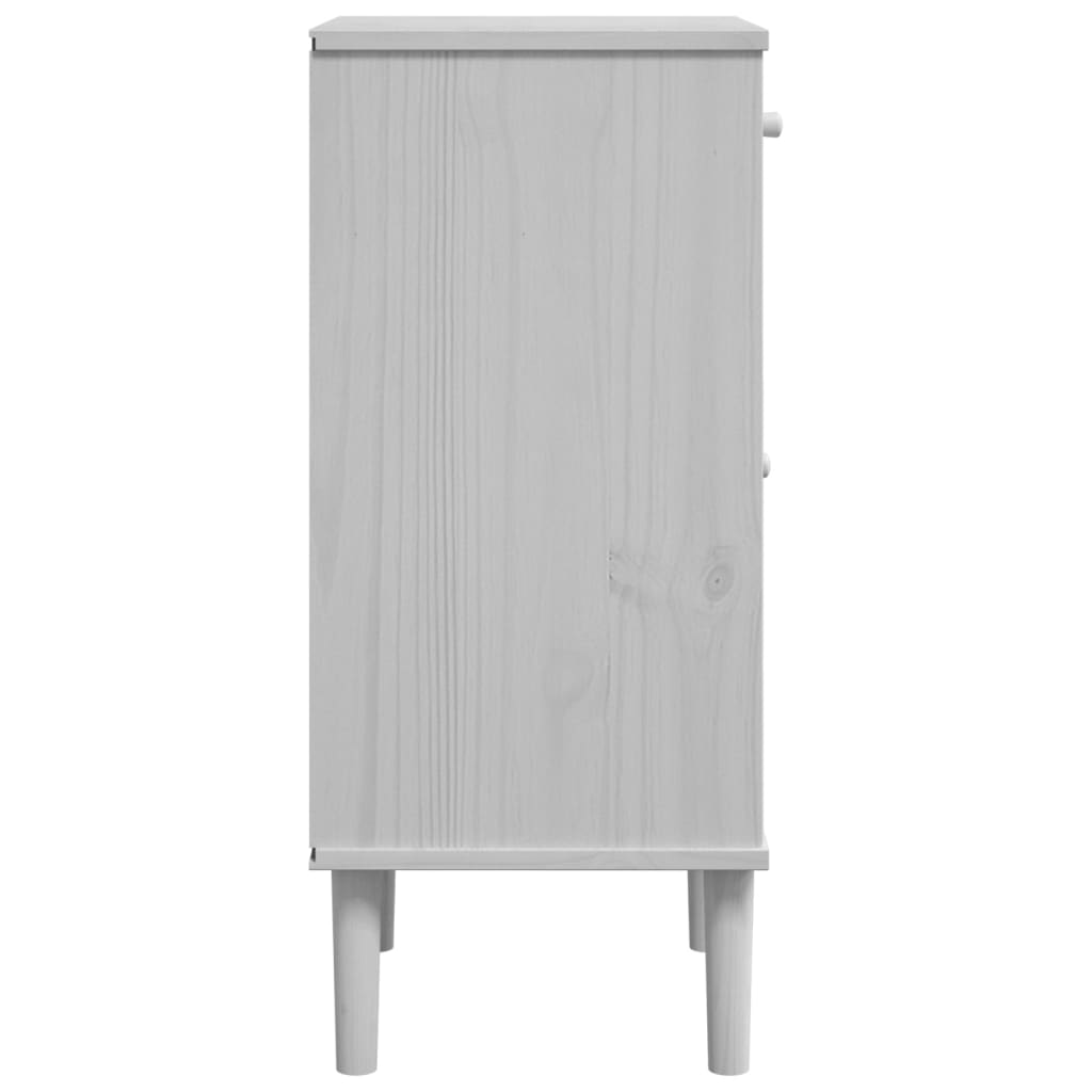 Нощно шкафче SENJA ратанова визия бяло 40x35x80 см бор масив