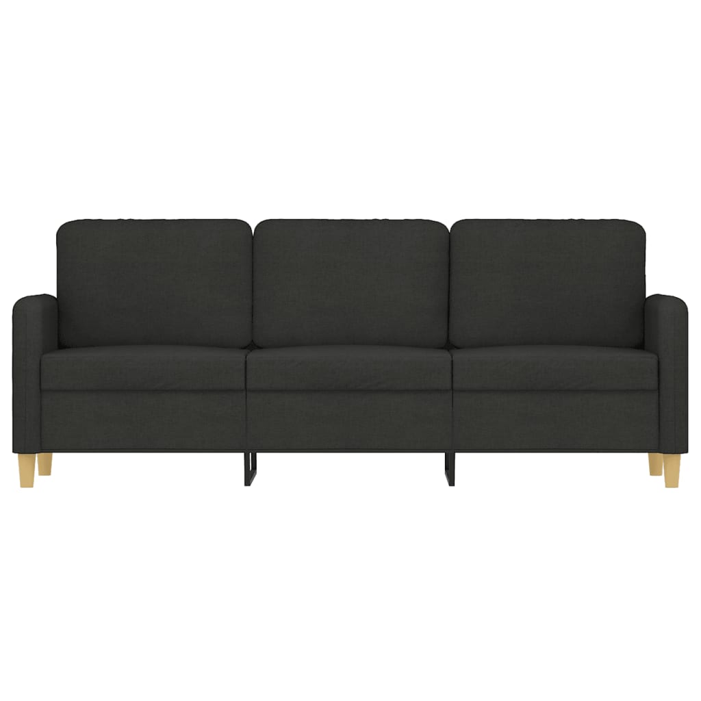 3-местен диван, Черен, 180 см, плат