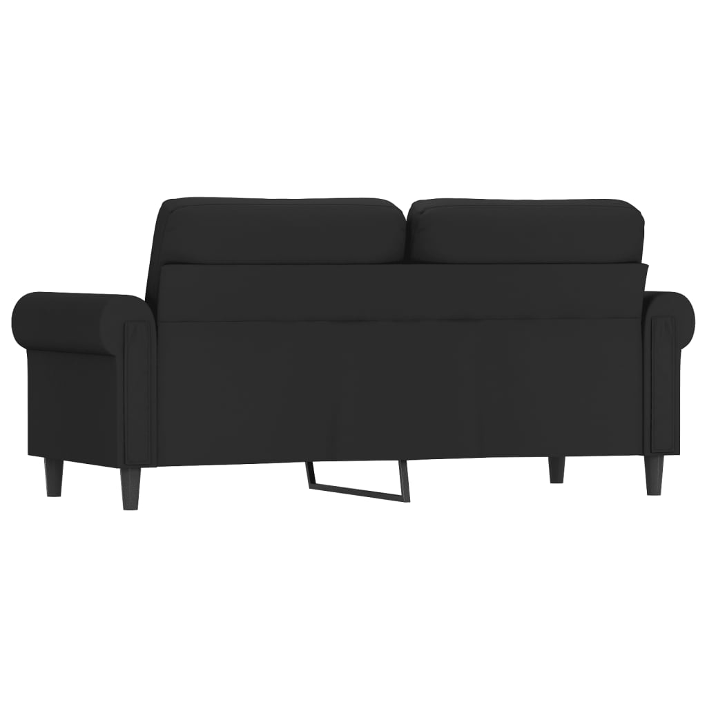 2-местен диван, черно, 140 см, кадифе