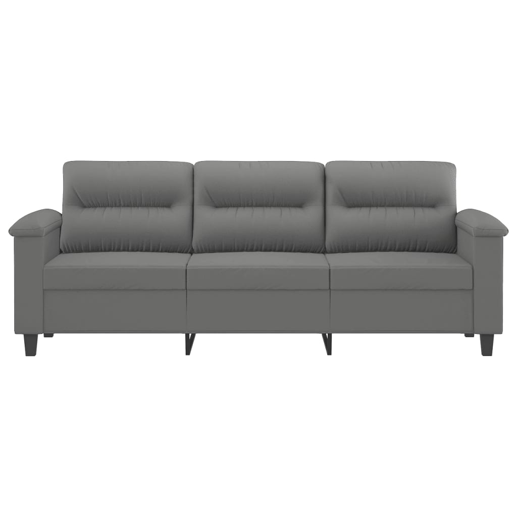 3-местен диван, тъмносив, 180 см, микрофибърен плат