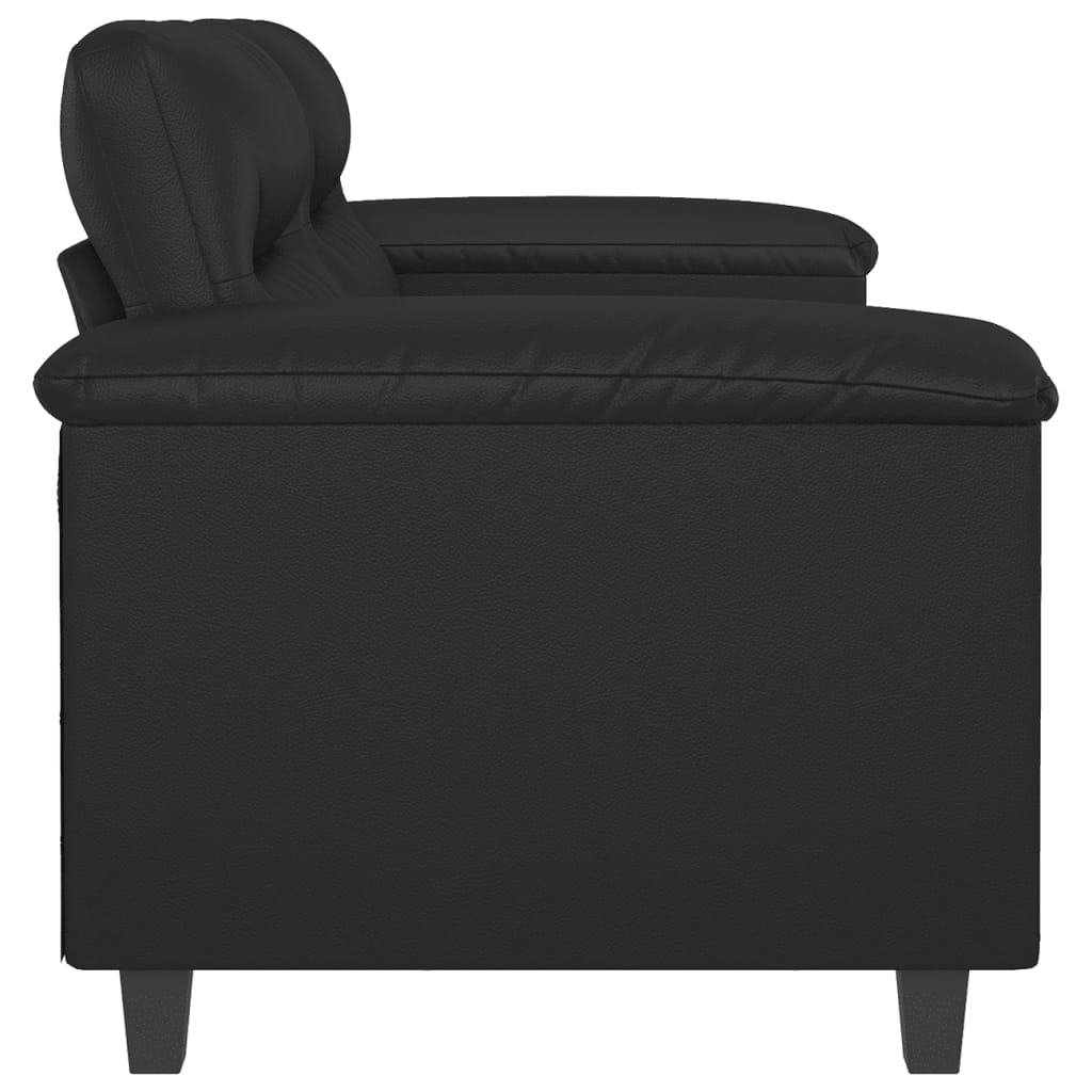 2-местен диван, черен, 120 см, изкуствена кожа