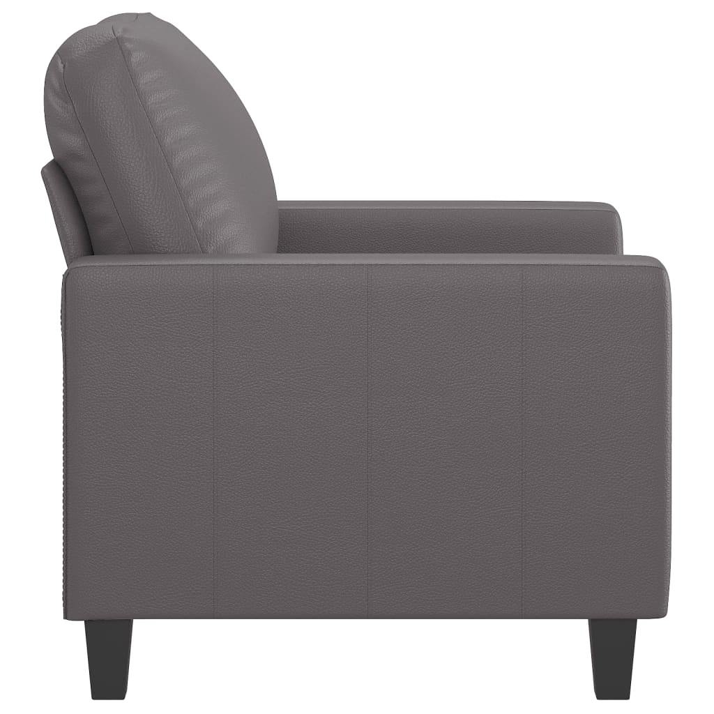 Кресло, сиво, 60 см, изкуствена кожа