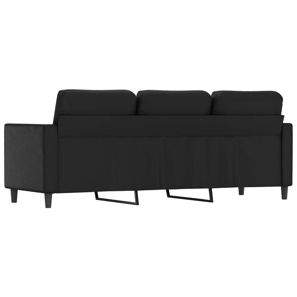 3-местен диван, черен, 180 см, изкуствена кожа