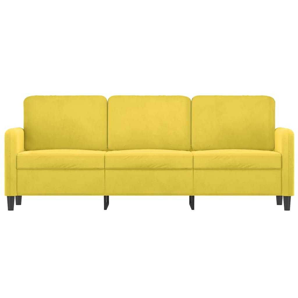 3-местен диван, жълт, 180 см, кадифе