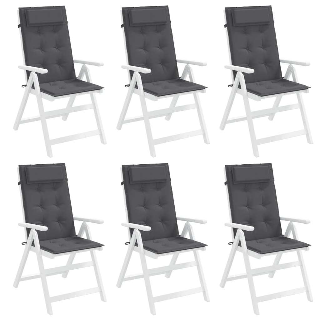 Възглавници за столове с облегалка 6 бр антрацит Оксфорд плат