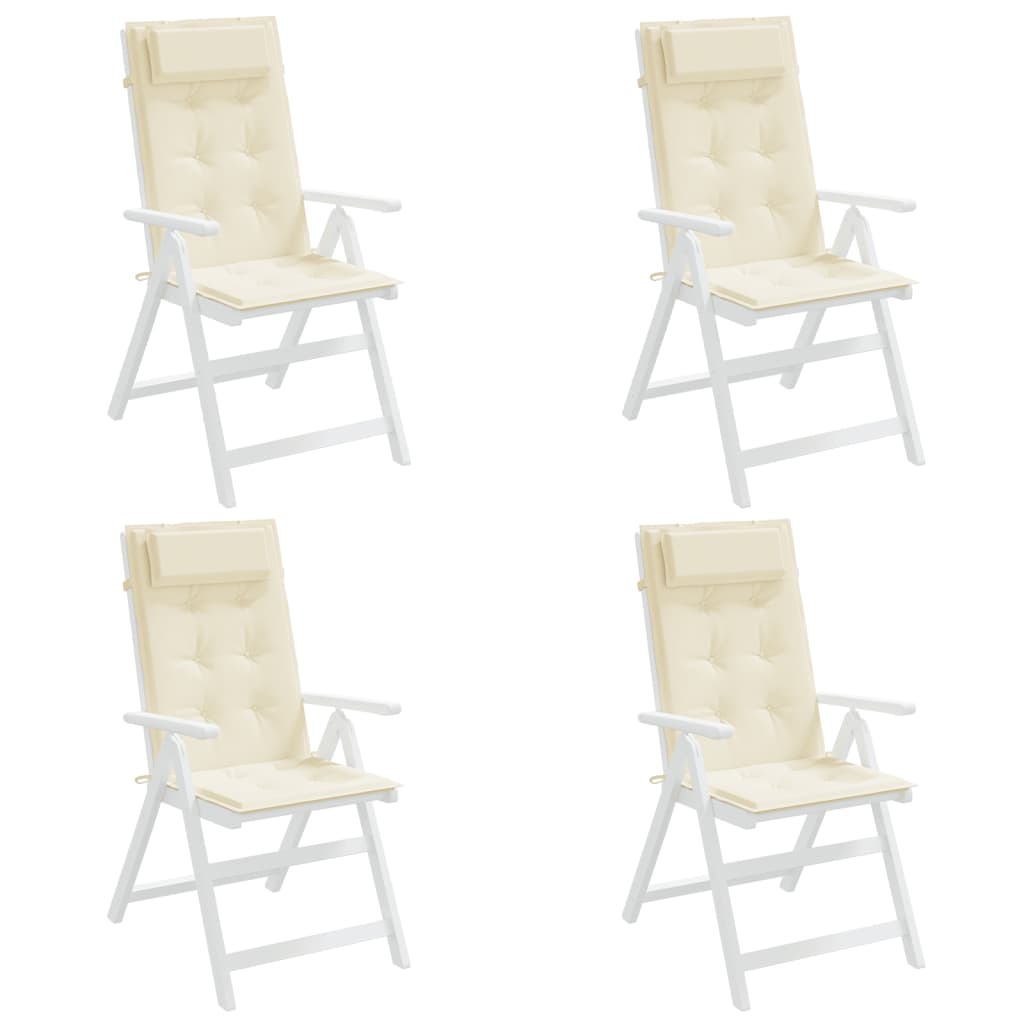 Възглавници за столове с облегалка 4 бр кремави Оксфорд плат