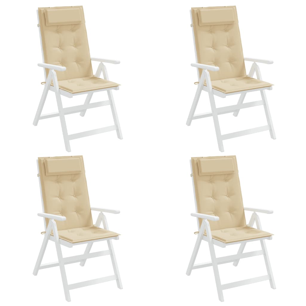 Възглавници за стол с висока облегалка 4 бр бежови Оксфорд плат