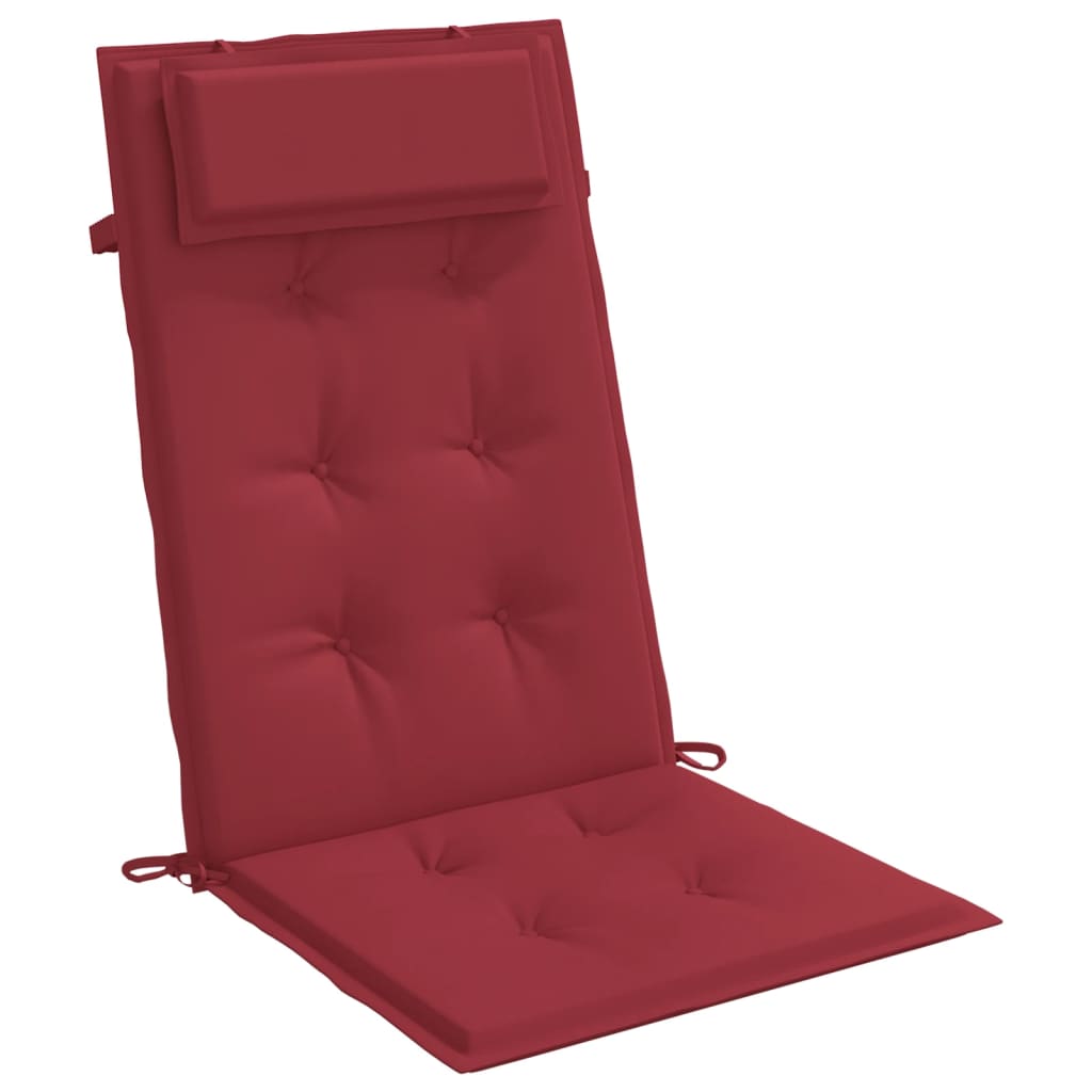 Възглавници за стол с висока облегалка 4 бр виненочервен плат