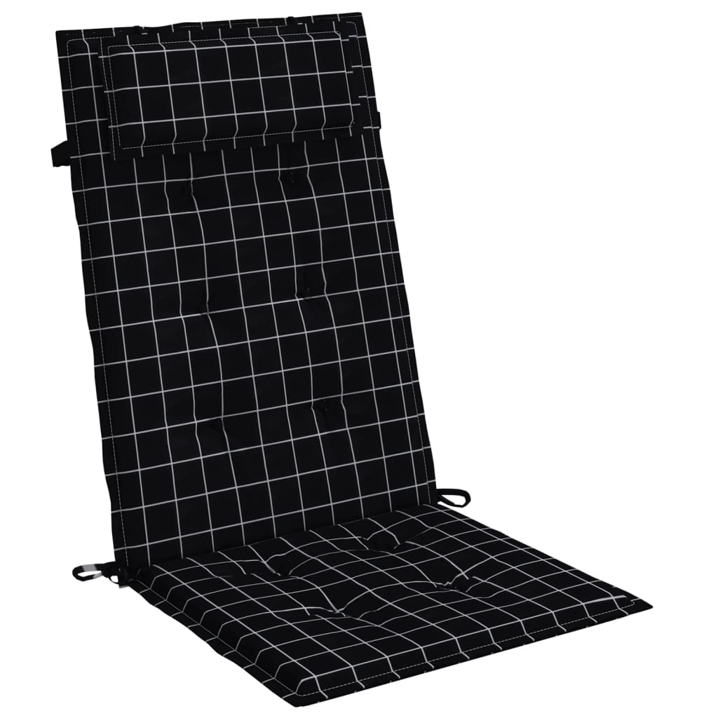 Възглавници за столове с облегалки 4 бр черно каре Оксфорд плат