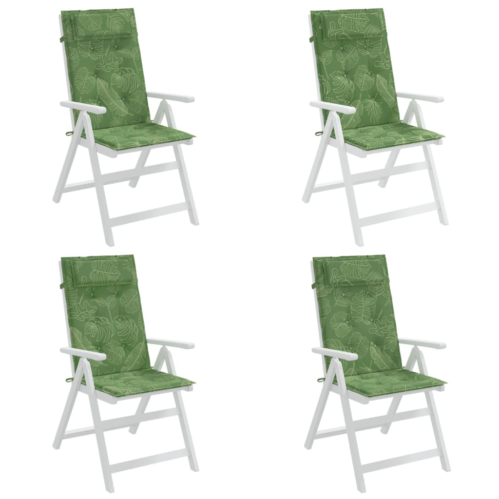 Възглавници за столове с облегалка 4 бр на листа Оксфорд плат