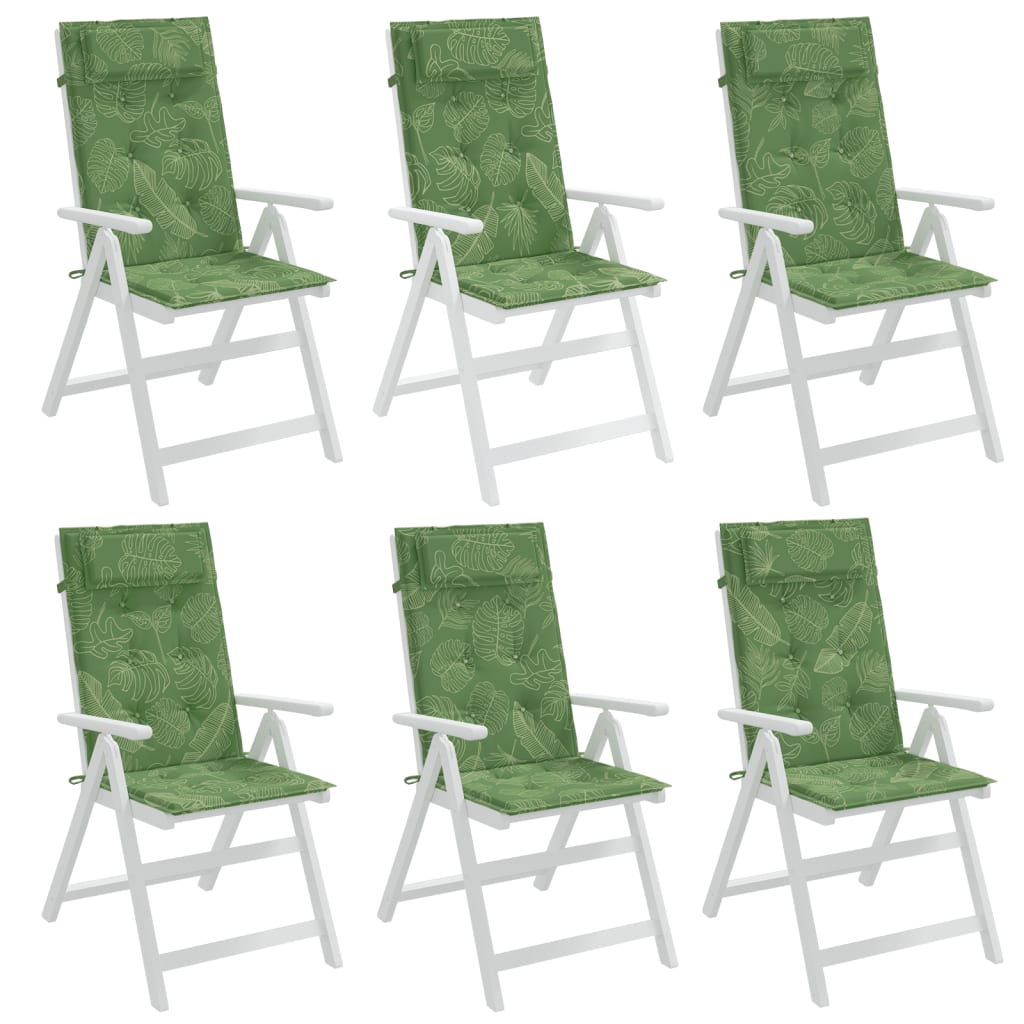 Възглавници за столове с облегалка 6 бр на листа Оксфорд плат