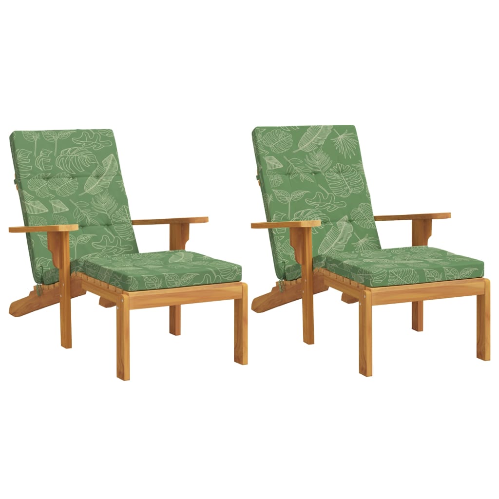 Възглавници за столове с облегалка 2 бр на листа Оксфорд плат