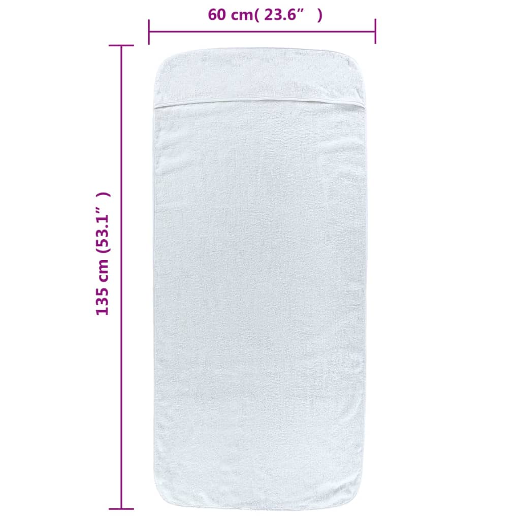 Плажни кърпи 2 бр бели 60x135 см текстил 400 GSM