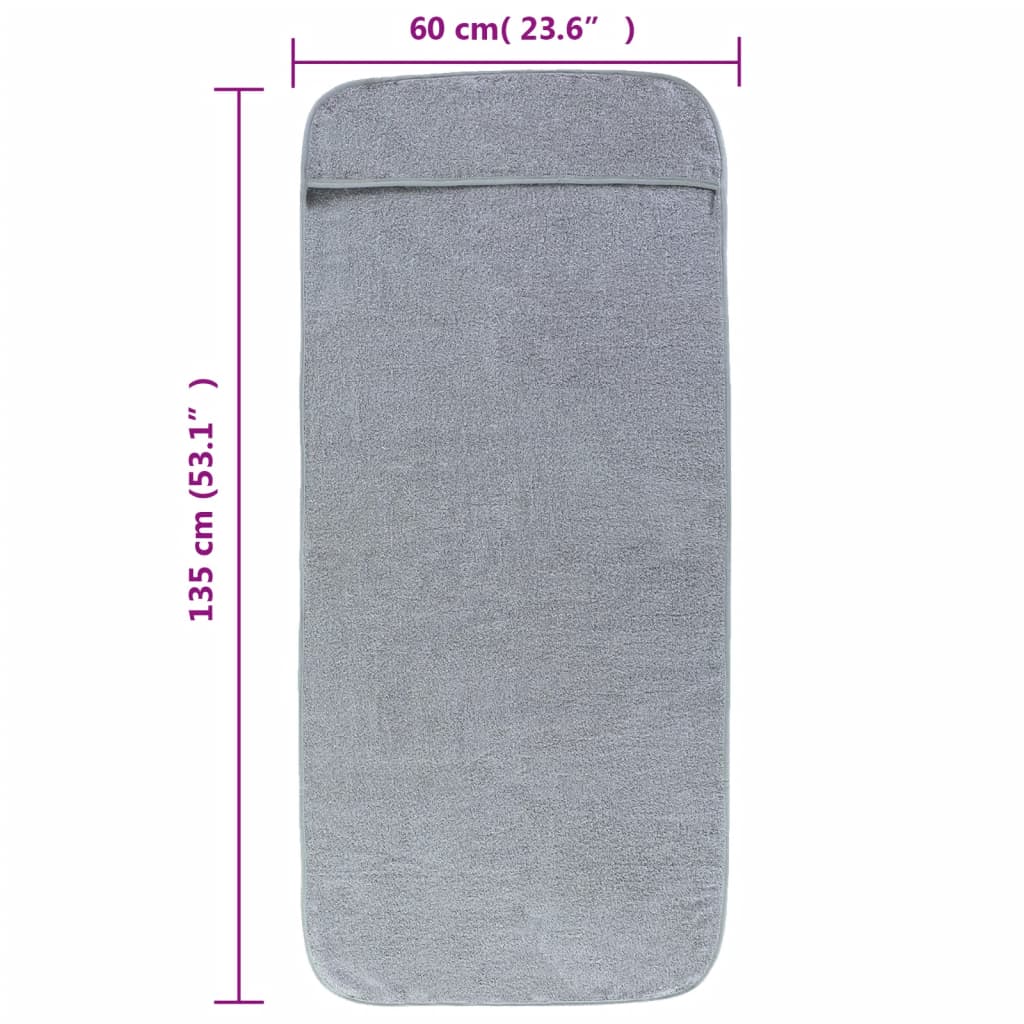 Плажни кърпи 2 бр сиви 60x135 см текстил 400 GSM