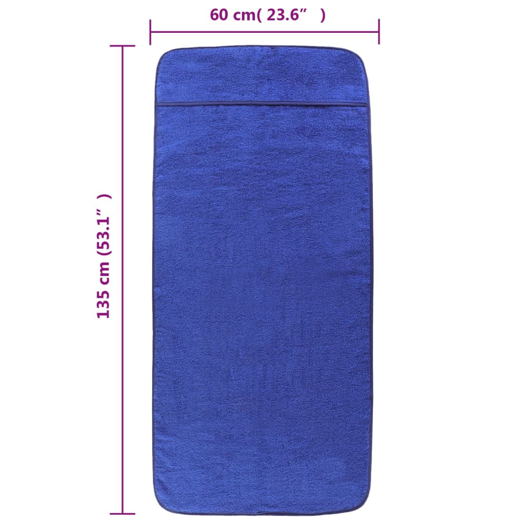 Плажни кърпи 2 бр кралско сини 60x135 см текстил 400 GSM