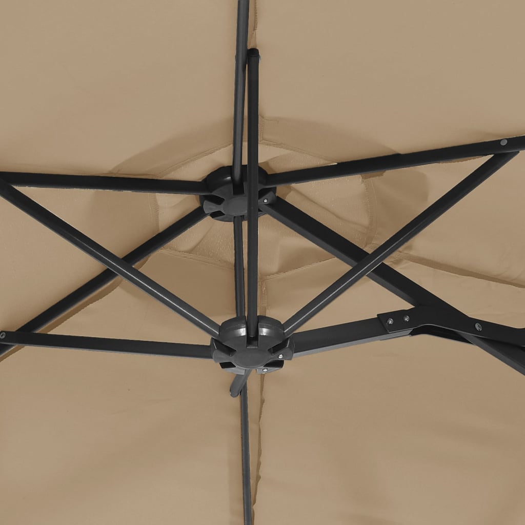 Чадър с двоен покрив, таупе, 316x240 см