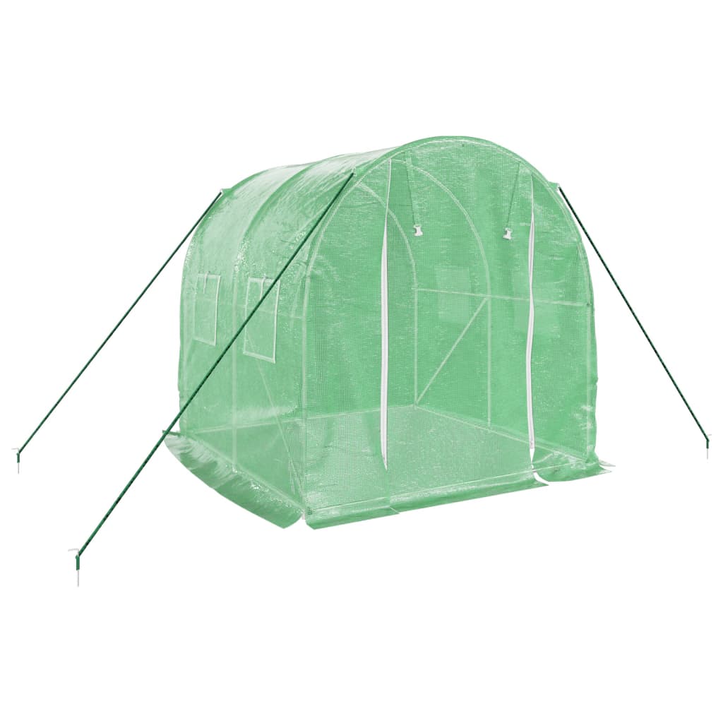 Оранжерия със стоманена рамка зелена 4 м² 2x2x2 м