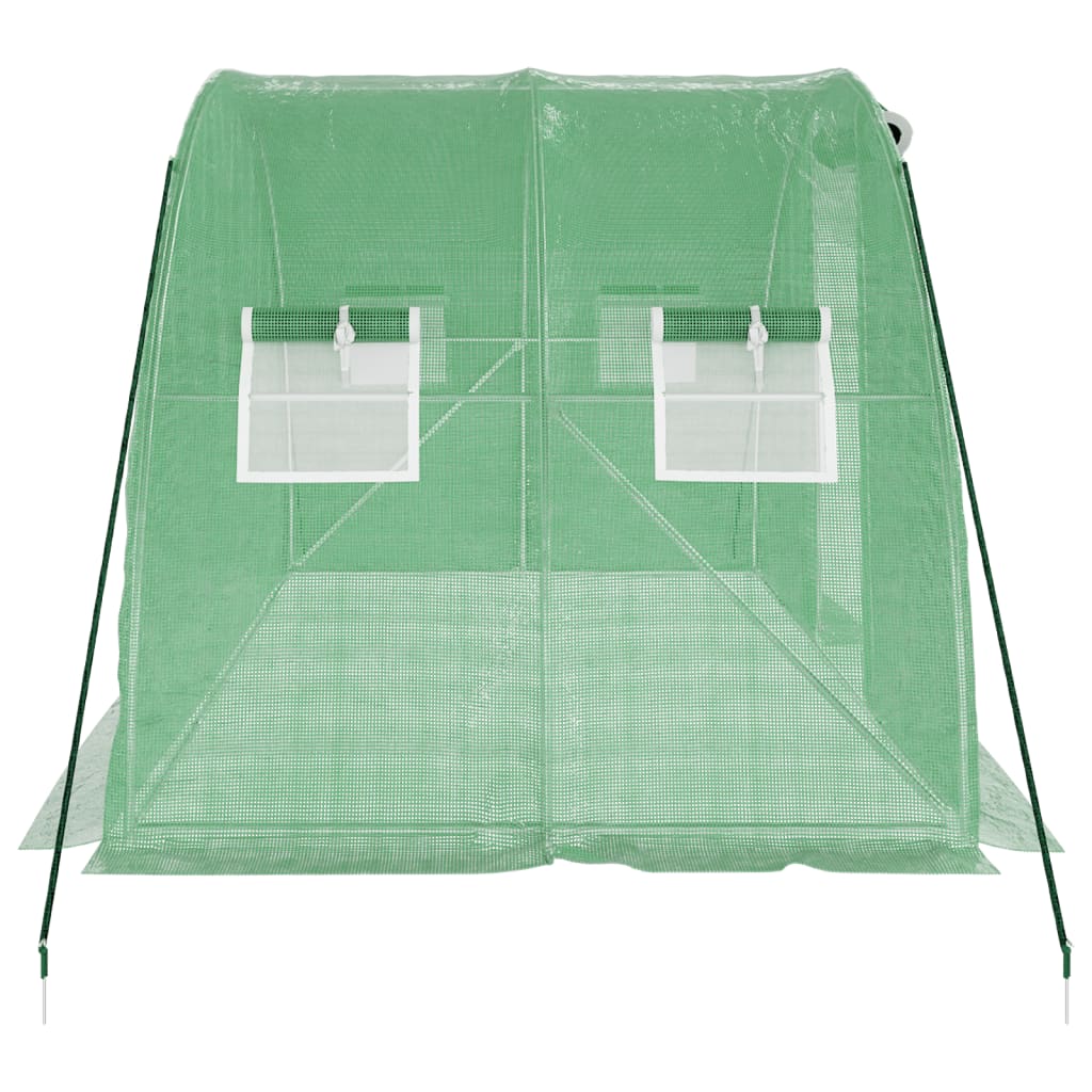 Оранжерия със стоманена рамка зелена 8 м² 4x2x2 м