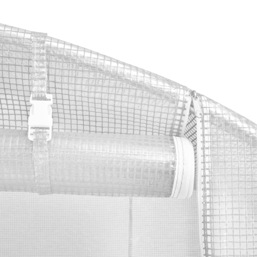 Оранжерия със стоманена рамка бяла 10 м² 5x2x2,3 м