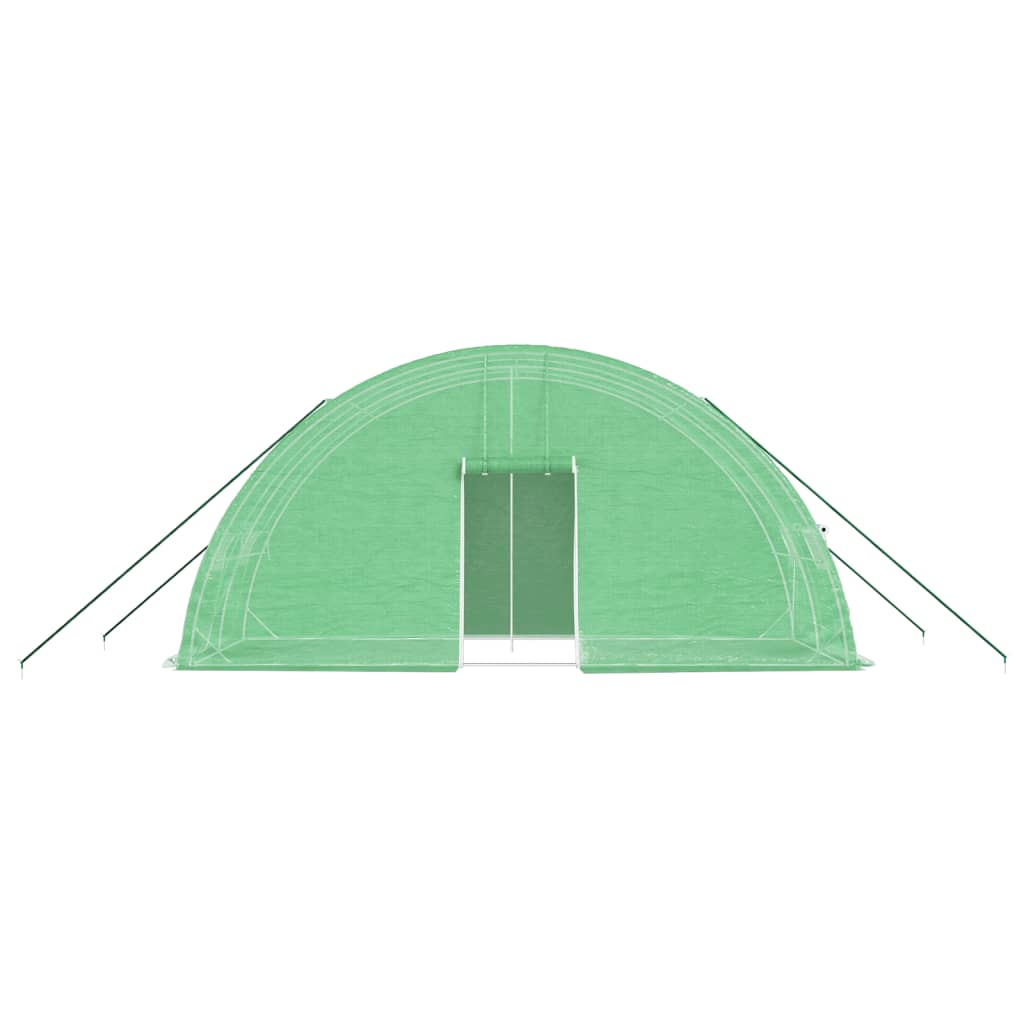 Оранжерия със стоманена рамка зелена 12 м² 6x2x2,85 м