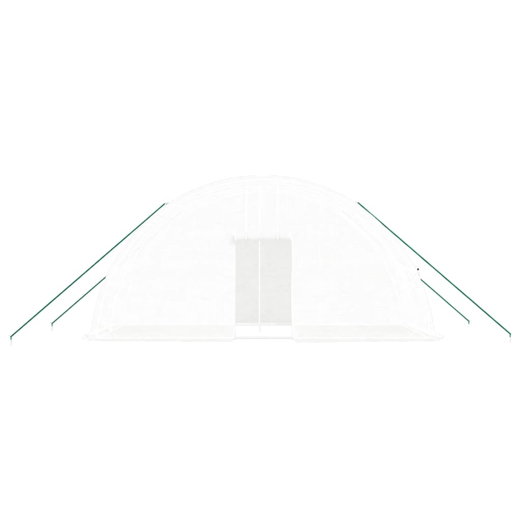 Оранжерия със стоманена рамка бяла 12 м² 6x2x2,85 м