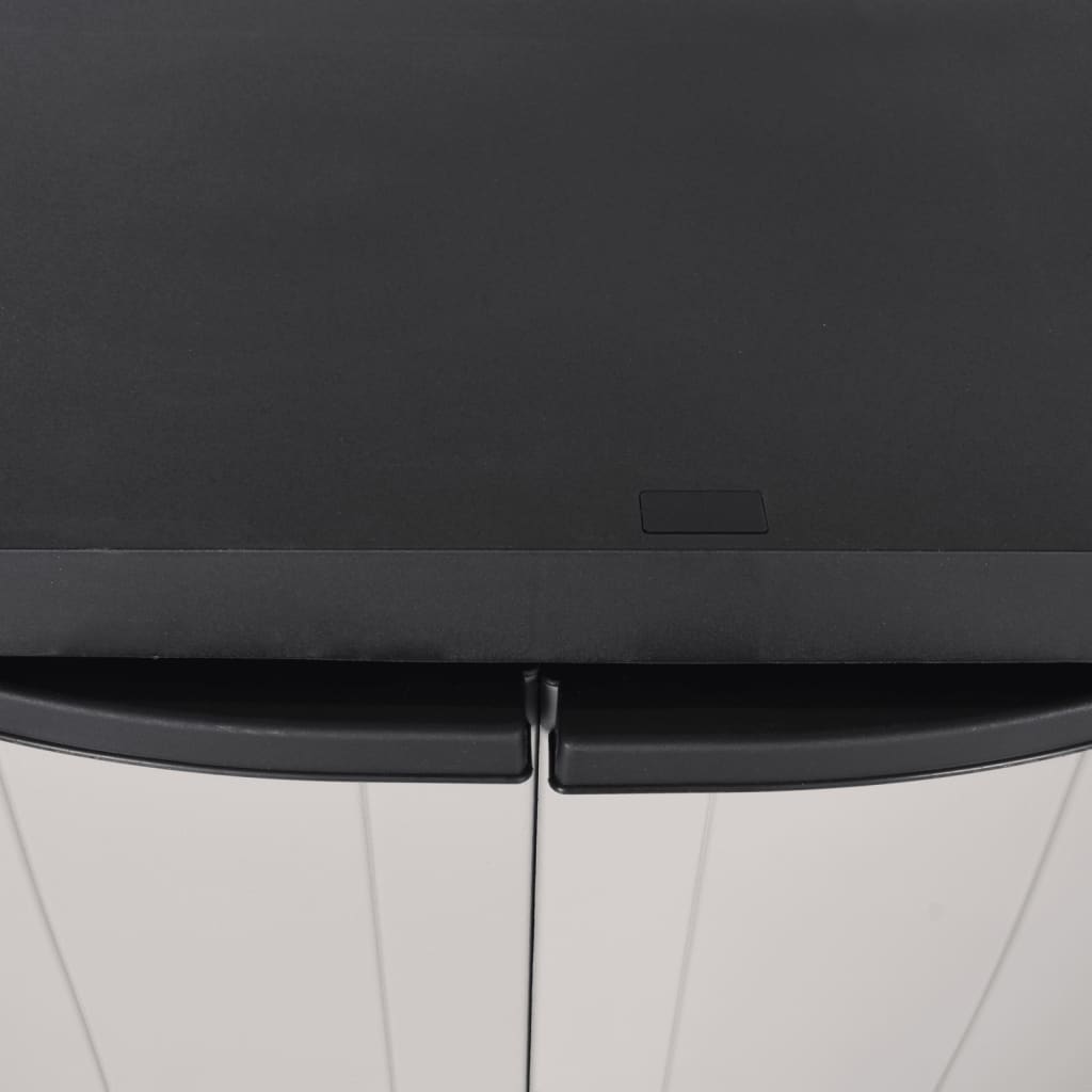 Външен шкаф за съхранение, сиво и черно, 97x37x85 см, PP