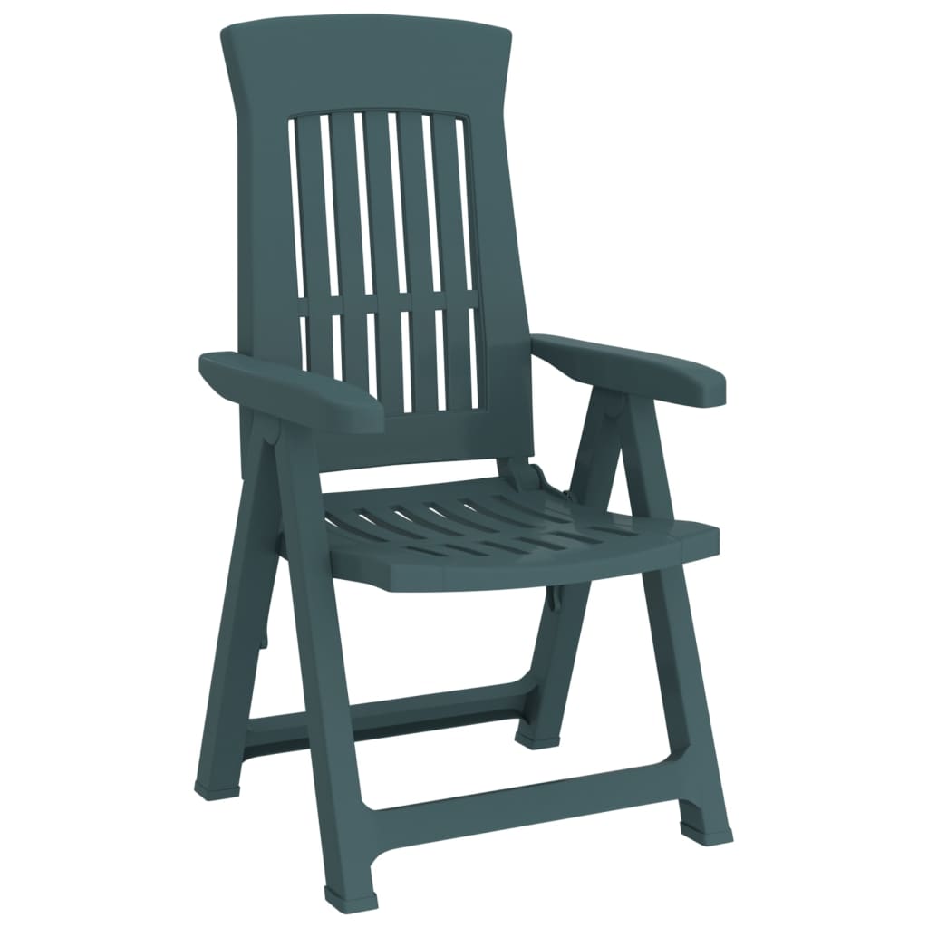 Градински накланящи се столове, 2 бр, зелени, PP