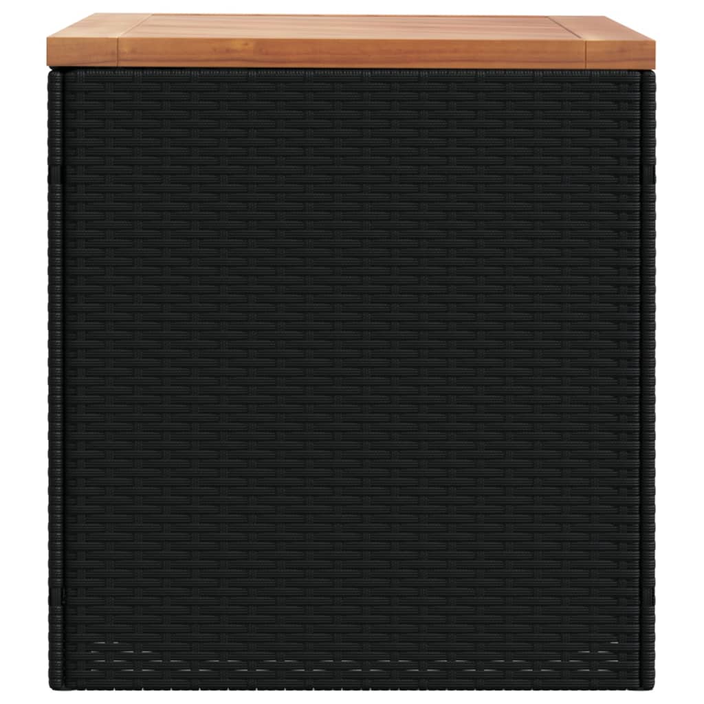 Външна кутия за съхранение черна 110x50x54 см PE ратан акация