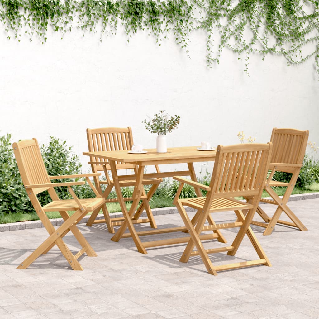 Сгъваеми градински столове, 4 бр, 57,5x54,5x90 см, акация масив