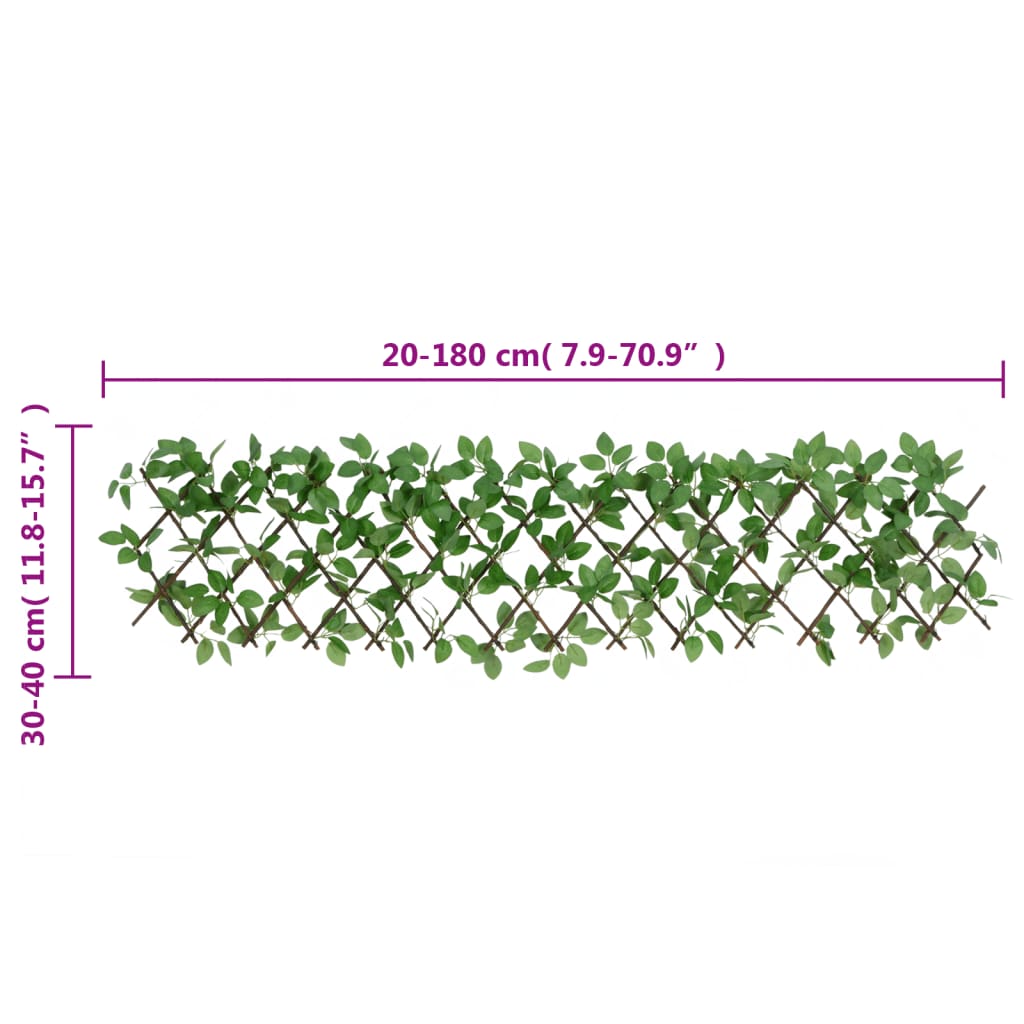 Решетка от изкуствен бръшлян разширяема 5 бр зелена 180x30 см