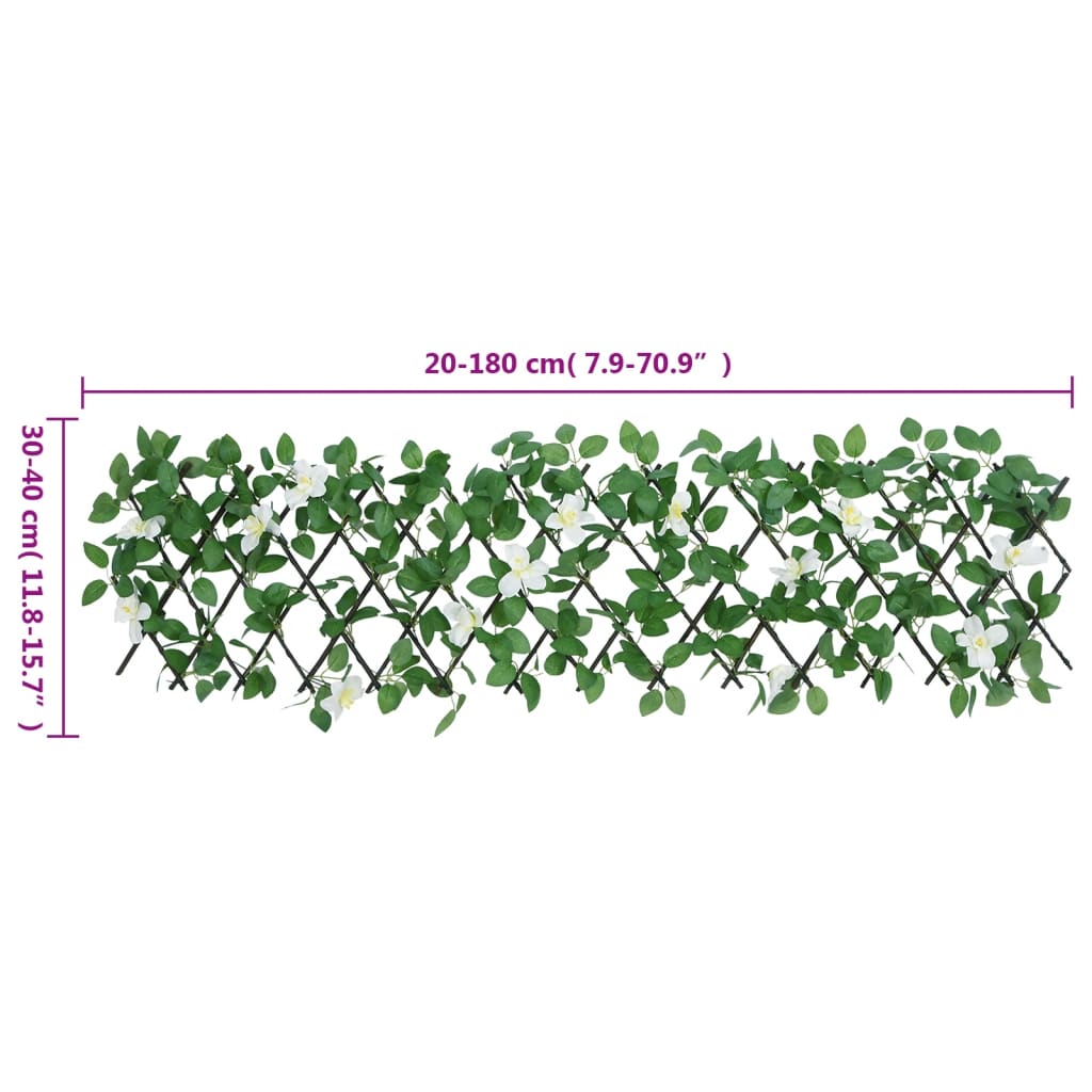 Решетка от изкуствен бръшлян разширяема зелена 5 бр 180x30 см